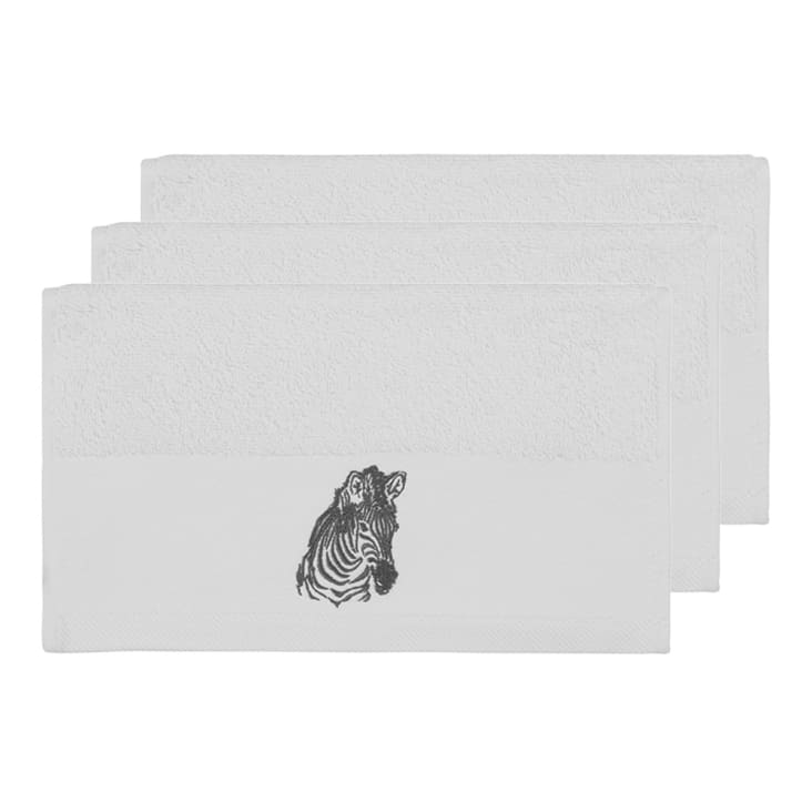 Lot de 3 serviettes invité Blanc 30x50 cm