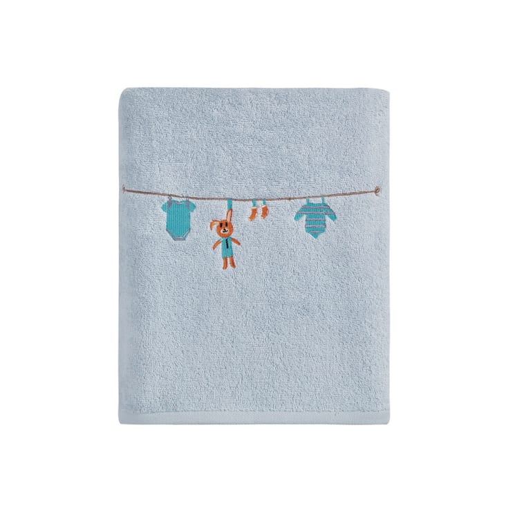 Drap de bain coton bio Illumine bleu polaire