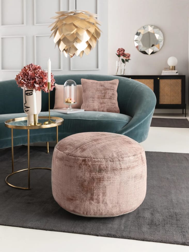 Pouf rose 55x55x30 Nova | Maisons du Monde