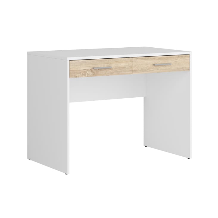 Bureau avec 2 tiroirs blanc 100 cm - Nepo Plus