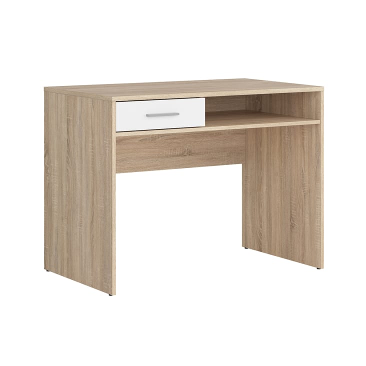 Bureau avec 2 tiroirs blanc 100 cm - Nepo Plus