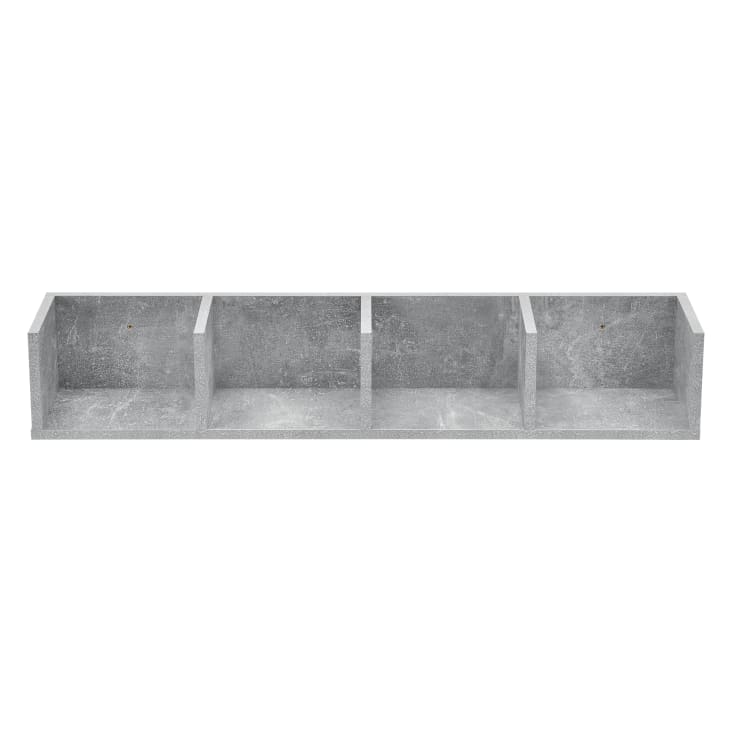 Wandregal mit 4 ablagen in holzoptik 17 x 95 x 17 cm in grau eker 