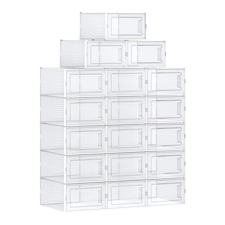 HOMCOM Meuble De Rangement - Meuble à Chaussures Modulable 12 Casiers Avec Portes Et Etageres Dim 125l X 32l X 125h Cm Pp Noir Blanc