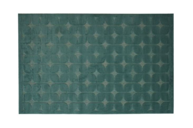 Tapis extérieur et intérieur motif fifties en relief bleu 195x275 NEW