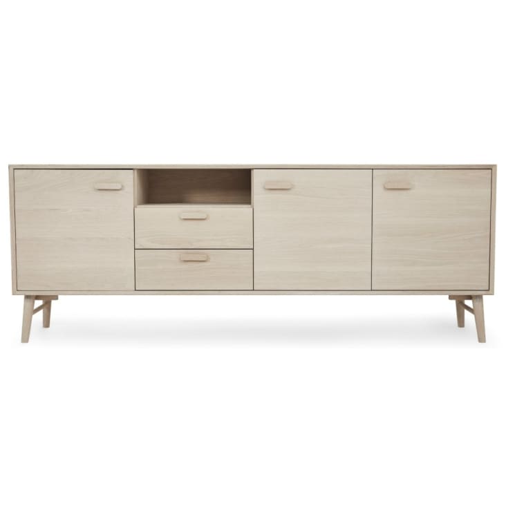 Credenza Alodia 3 Ante Bianco Lucido MDF Alta Resistenza 80x144x42 Cm
