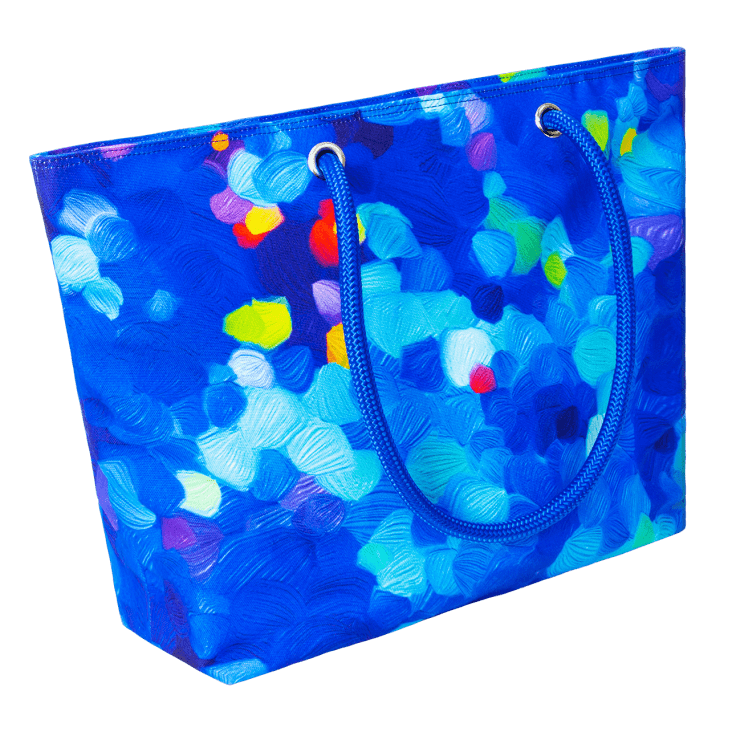 Sac cabas  bleu polyester 48 x 34 x 14 cm