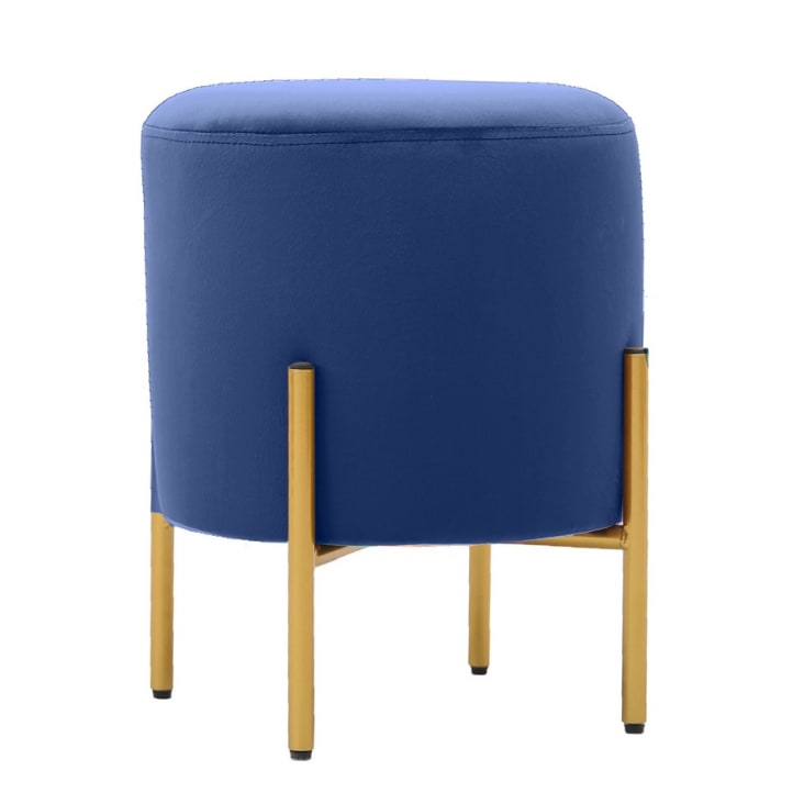 Pouf Decorativo Rotondo Imbottito e Rivestito in Velluto