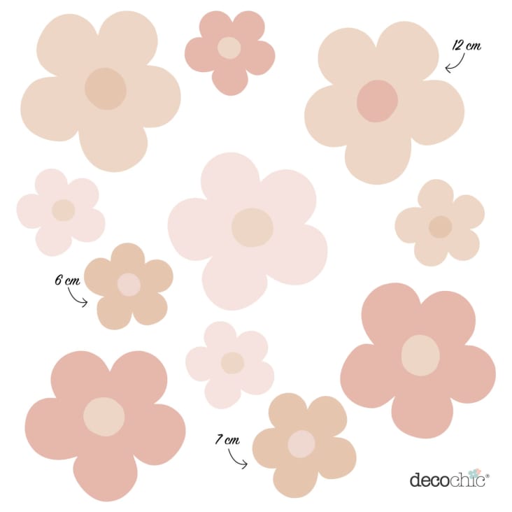 Stickers muraux en vinyle marguerites rose Daisy Maisons du Monde