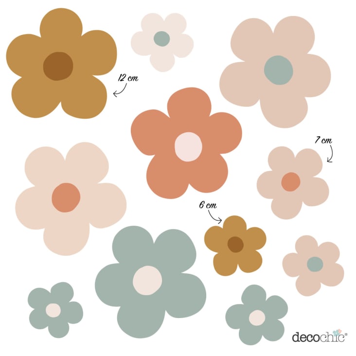 Stickers adesivi in vinile margherite multicolor Daisy