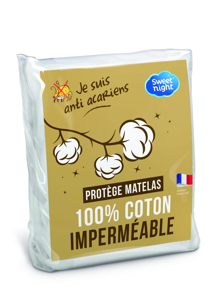 Sweetnight - Protège matelas 90x200 cm, Molleton 100% coton, Alèse  Imperméable et Anti Acariens