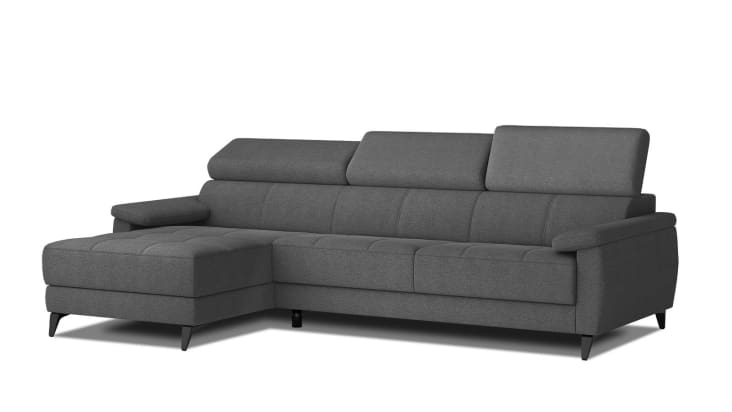 Canapé d'angle gauche 4 places gris foncé