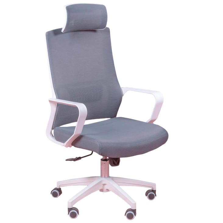 Silla de escritorio ergonómica con reposacabeza, gris oscuro MESH