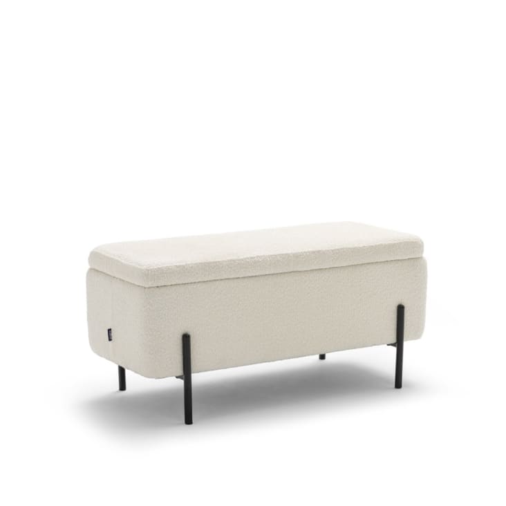 Banc blanc tissu bouclettes Aubry Gaspard | Leroy Merlin
