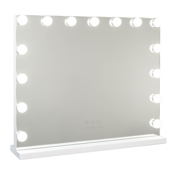 Espejo Maquillaje Luz 15 LED Metal 58x46x12cm Blanco