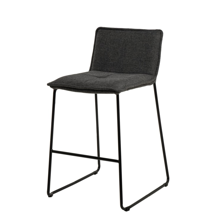 Sgabello con seduta grigio scuro gambe nere Khunta | Maisons du Monde