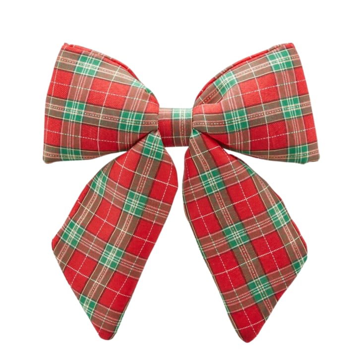 Toyland Fiocco Decorativo Natalizio In Tessuto Tartan – 33 Cm, Rosso E Verde Con Fiocchi Di Neve, Per Albero E Camino - 6
