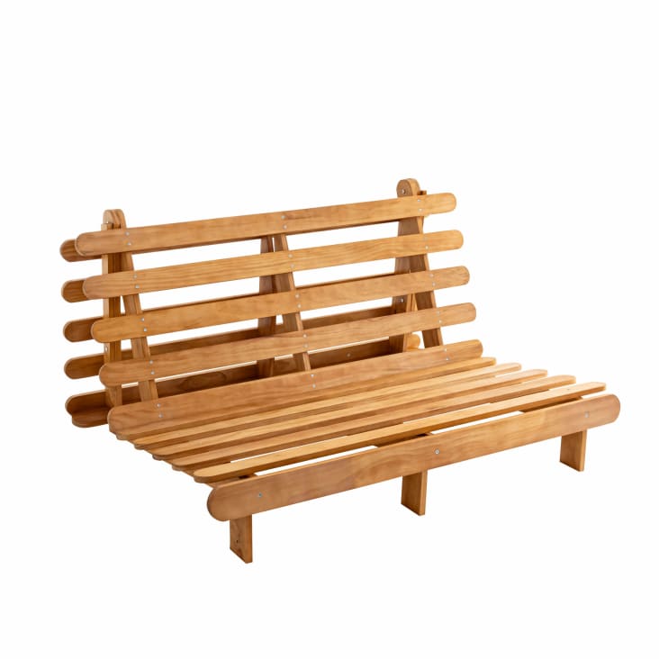 Structure futon en bois massif naturel 160x200 cm Maisons du Monde