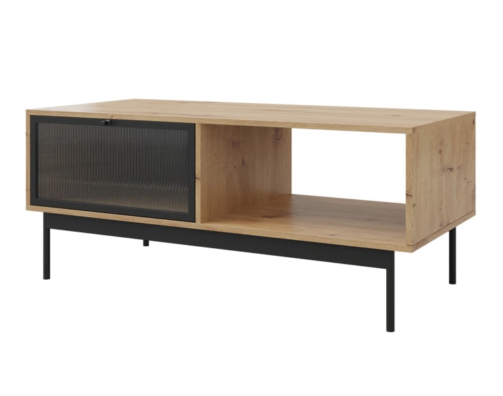 Table basse style industriel 120 cm noir / bois Lamia Maisons du Monde