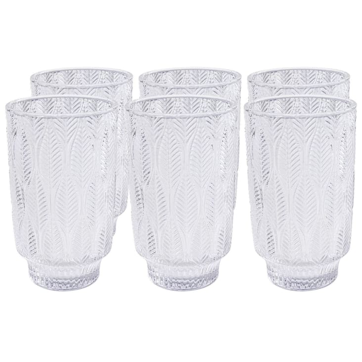 Lot de 6 verres à eau gravés 360ml verre transparent