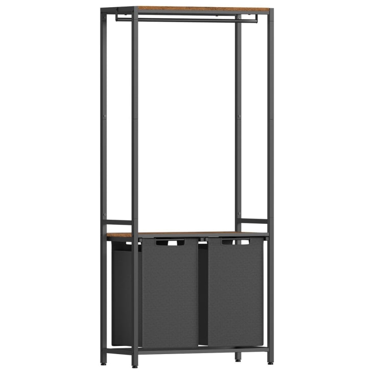 Meuble à Linge Vicco Fynn Pour Salle De Bain - Avec Panier, Dimensions 78,4x34x91,6 Cm, Couleur Anthracite/or