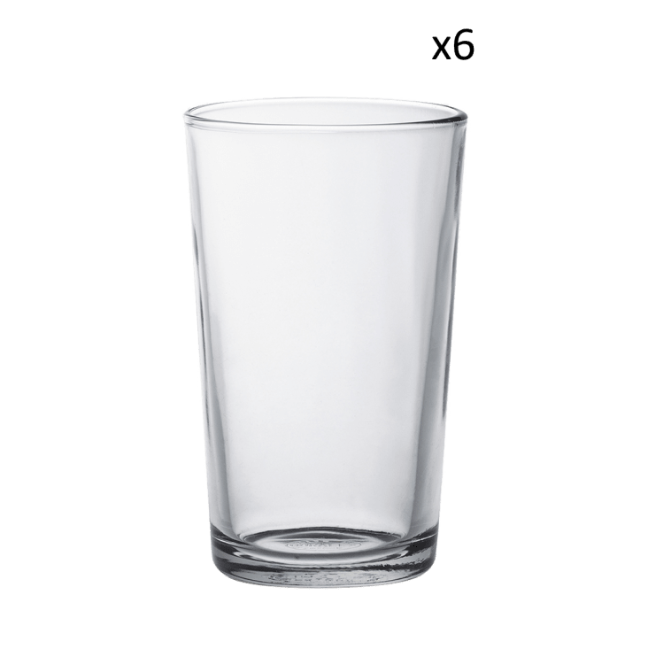 Set da 6 - Bicchiere da acqua in vetro resistente, 25 cl, trasparenti Unie