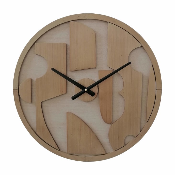 Reloj de pared tallado beige en mdf 50 cm Maisons du Monde