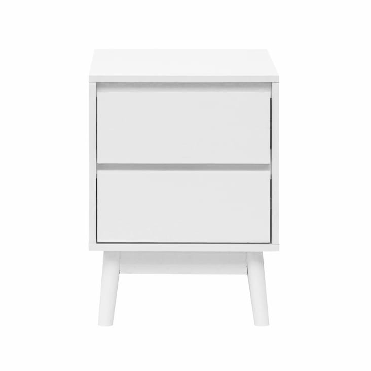 Comodino Bianco Con Luci LED RGB, 2 Cassetti E Prese USB – Design Moderno Per Camera Da Letto O Soggiorno (45x35x65 Cm) - 2