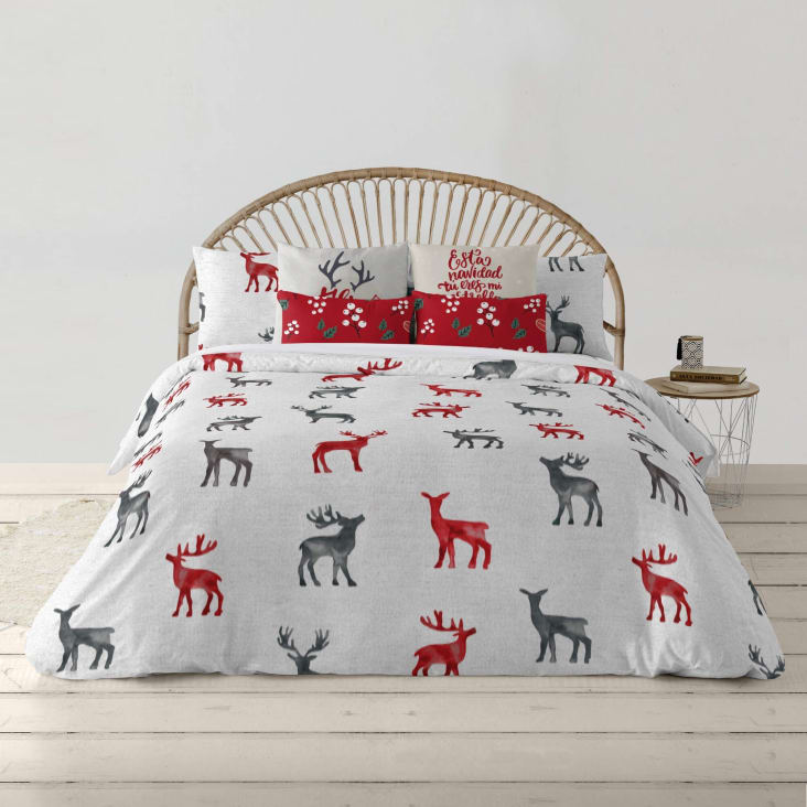 Funda nordica navidad multicolor alg pol multicolor 180 260x240cm Laponia 11 Maisons du Monde