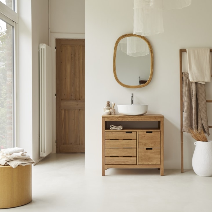 Mueble de baño 3 cajones con espejo, sin lavabo, 100 cm DEVIN, Maisons du  Monde
