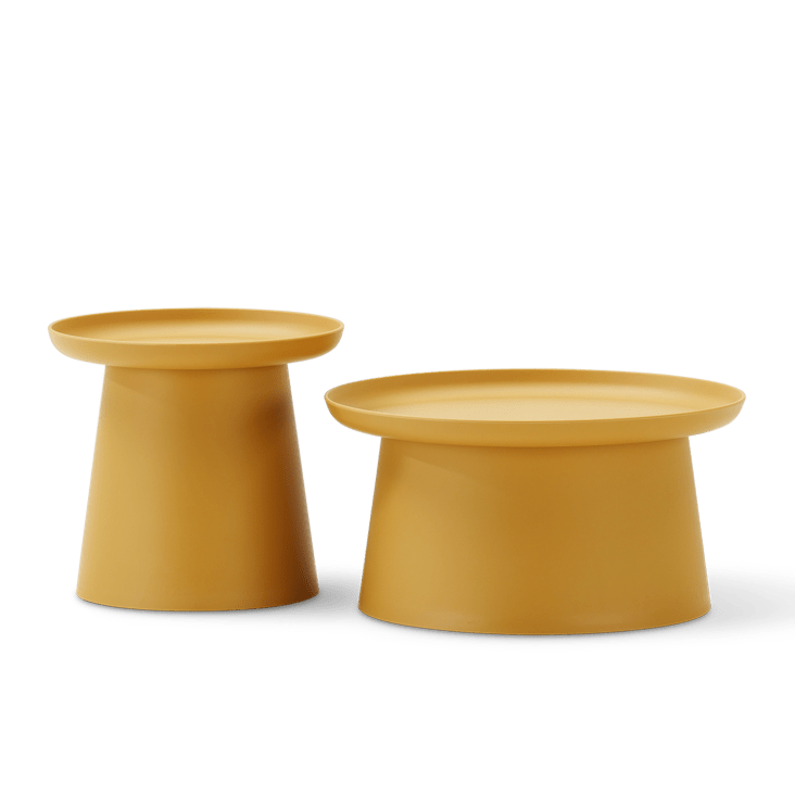 Destination Vinyl Set 2 Sottobicchieri Rotondi In Sughero, Motivo Triangolare Giallo Grigio Nero, 9 Cm, Ecologici, Antigraffio, Per Tazze E Bicchieri - 3