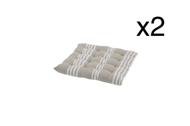 Set Di 2 Cuscini Per Sedia Da Giardino LILENO HOME - Schienale Alto, Motivo Foglie Verdi, Lavabili E Resistenti Ai Raggi UV