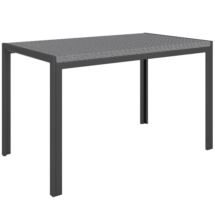 Ensemble Bistrot Jardin Outsunny - Table Carrée Et 2 Chaises Pliables Résine Tressée, Noir