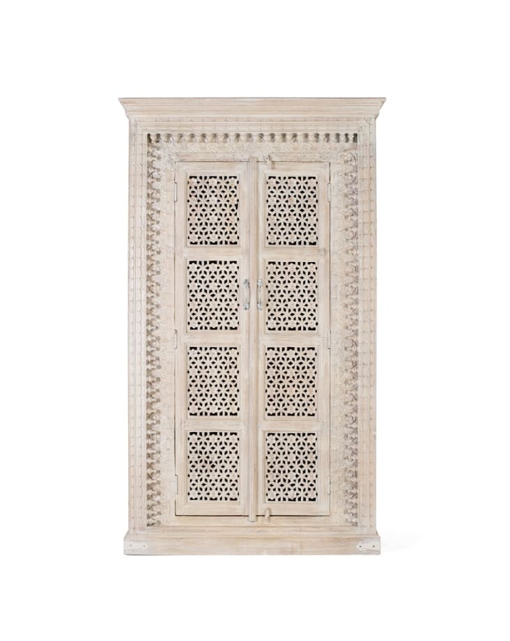 Armoire en bois manguier blanc décapé Bhopal Maisons du Monde