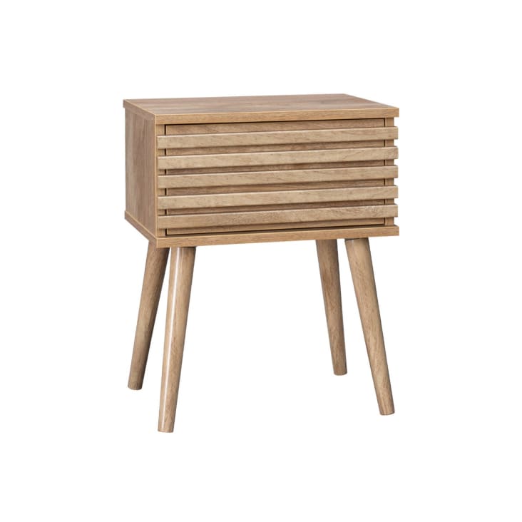 Comodino Moderno con Led Multicolor 3 Cassetti Color Grano