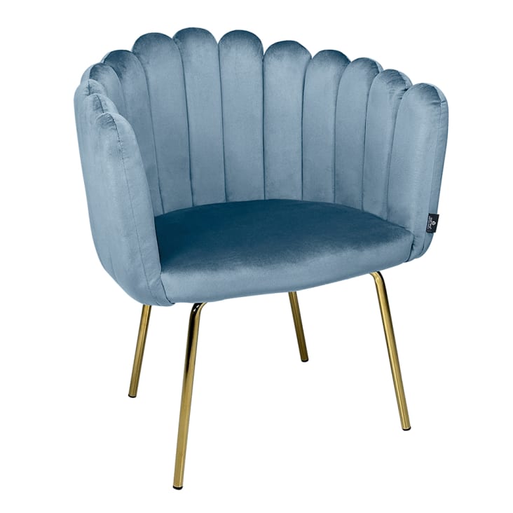 Poltrona conchiglia in velluto carta da zucchero Perla Maisons