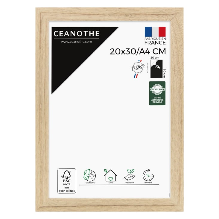 Cadre Photo 20x30 cm - Chêne Rustique - MDF - Como