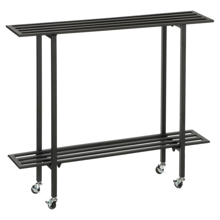 HowHomely 100 cm, supporto per fiori in metallo nero, moderno a forma di X