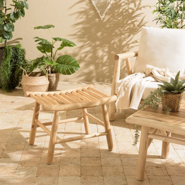 CLP Banc De Jardin en Bois De Teck Robuste Florida | Banc D'Extérieur Résistant Aux Intempéries