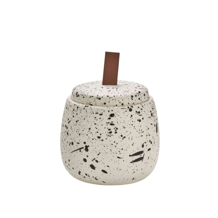 Pot à Cotons 5five - Noir Et Beige, Tissu Canvas, Rangement Salle De Bain