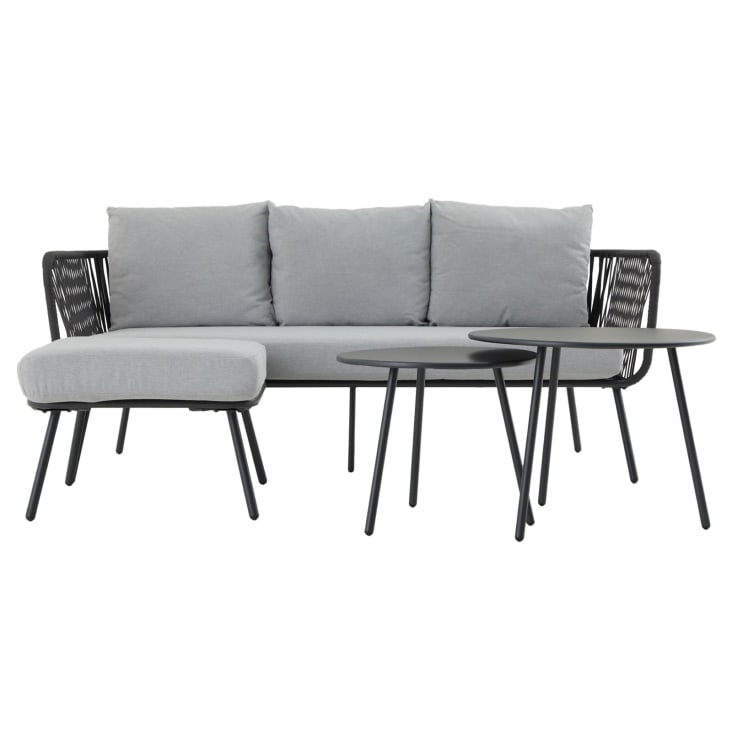 IDIMEX Gartenlounge Mykonos - Balkon Sofa Set Mit Dreisitzer, Hocker & Tisch