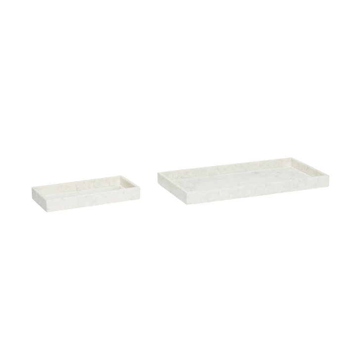 Set de 2 Plateaux en marbre blanc