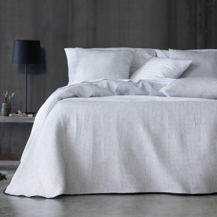 Couvre-lit Matelassé Velours Blanc – 170x210 Cm, 250 G/m² – Déco Chambre Douce Et Chic