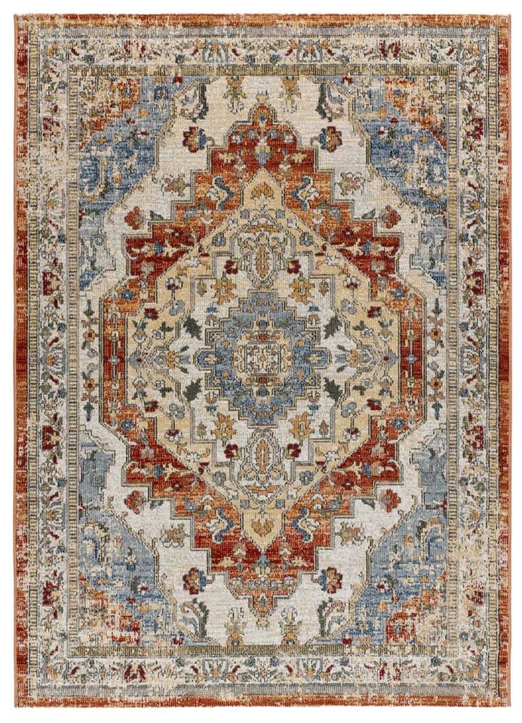 Tapis Vintage Luna Bleu 160x230cm - Intérieur/Extérieur - Polypropylène
