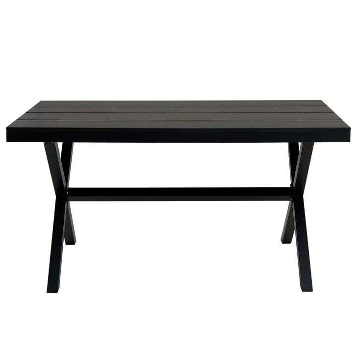 Gartentisch aus Aluminium und WPC, schwarz Windy Maisons du Monde