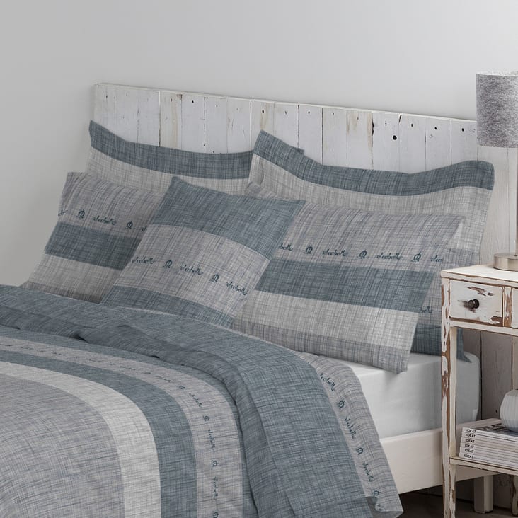 Lovely Home Lenzuolo Piatto 100% Cotone Grigio Chiaro 240x300 Cm
