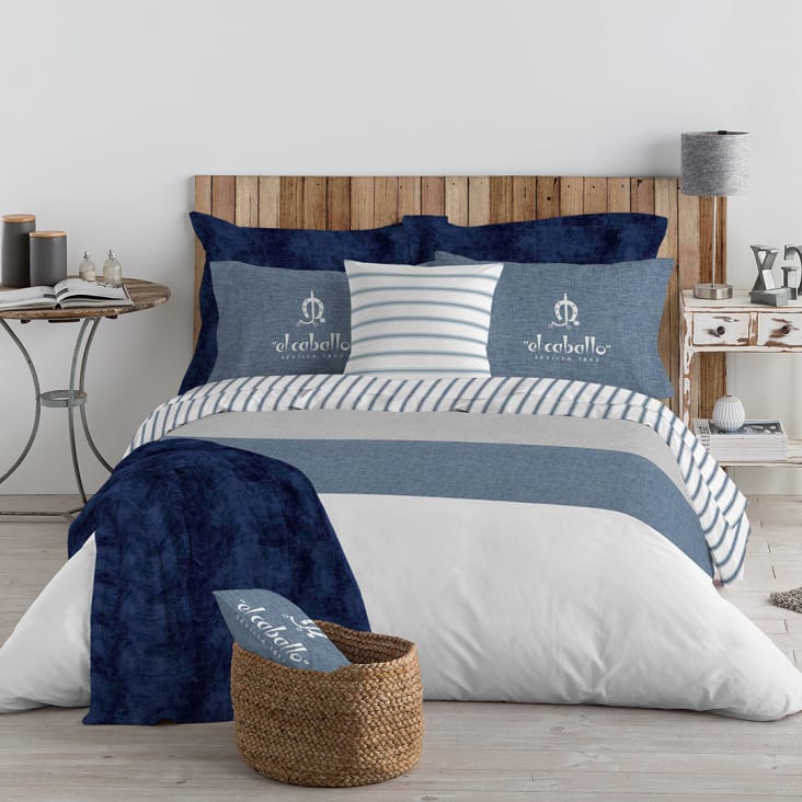 Funda nórdica 100% algodón azul 155x220 cm Maisons du Monde