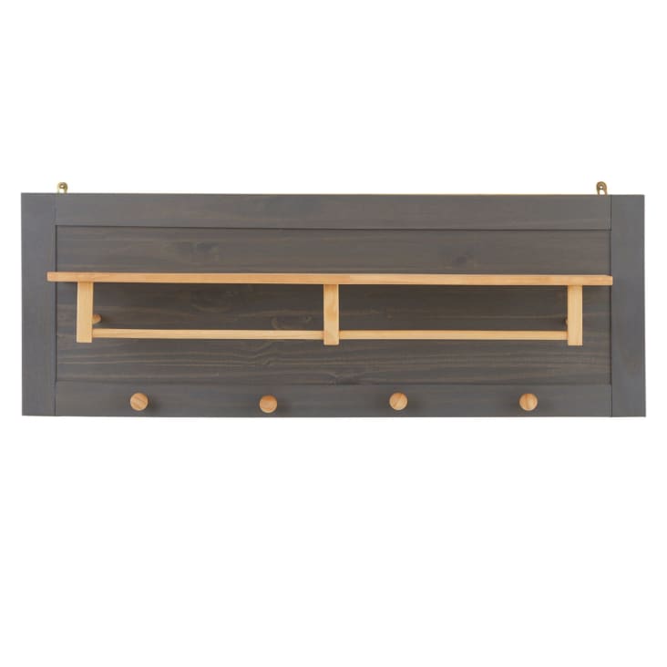 Porte manteau mural en bois 4 patères