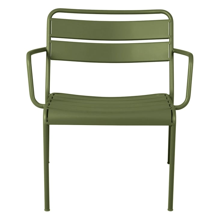 Fauteuil lounge d'extérieur métal vert foncé