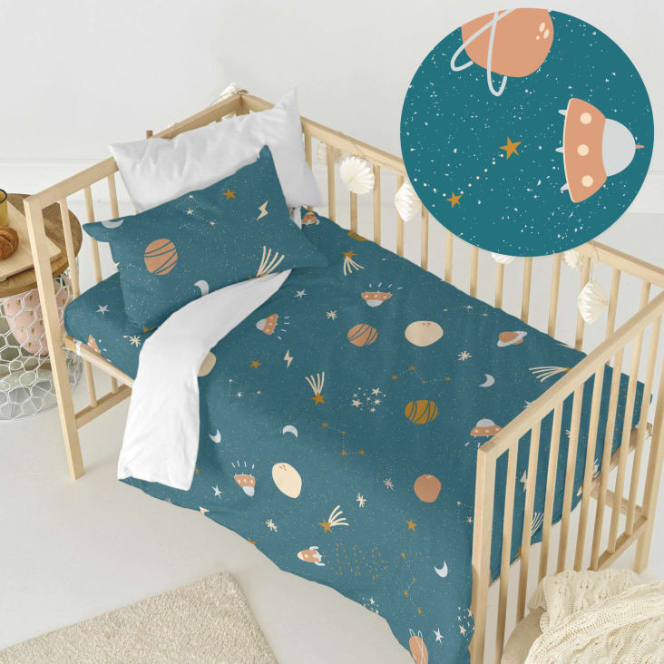 Parure housse de couette 2 pieces 100 Coton Multicolore 100x120 cm