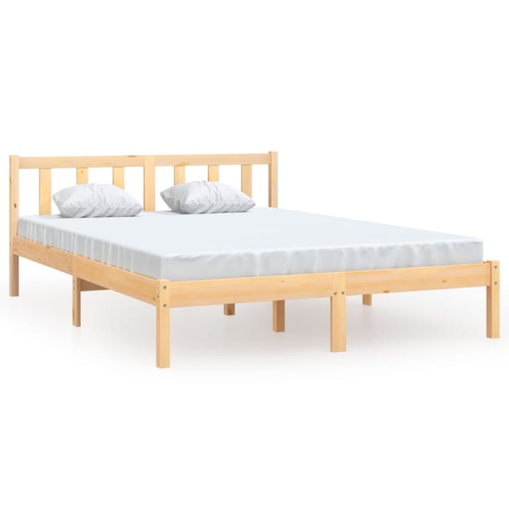 Struttura Letto per adulto in Legno Massello di Pino Marron 120x190cm